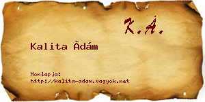 Kalita Ádám névjegykártya